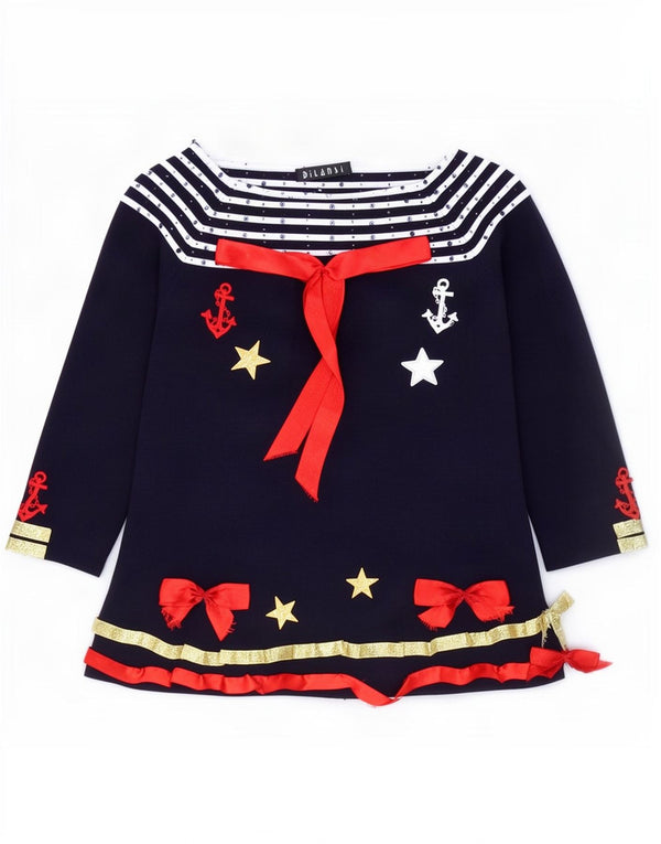 Top cu umăr dezactivat cu grafică vintage pentru femei UK 10 Small Navy Blue Marine