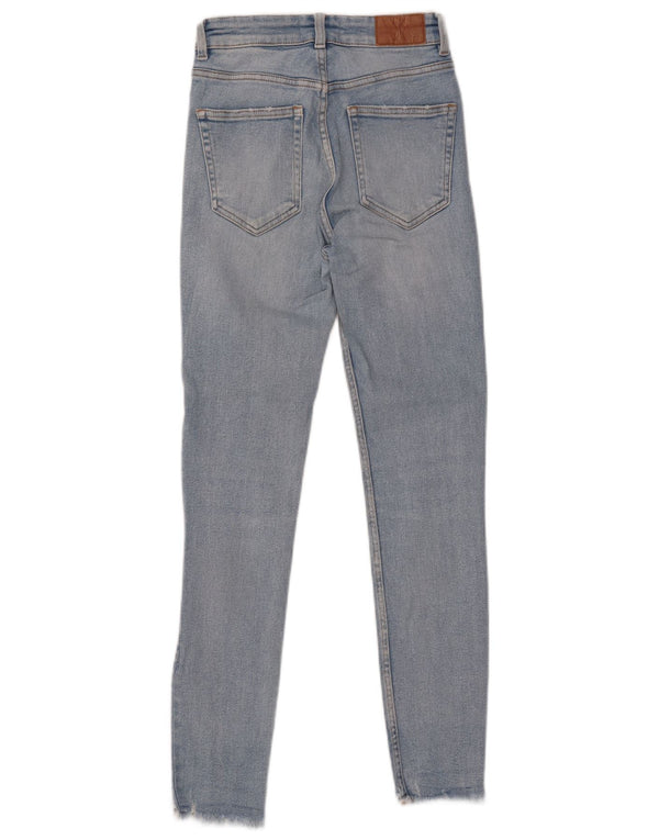 Blugi skinny de damă ZARA Distressed EU 36 XS W26 L26 Albastru