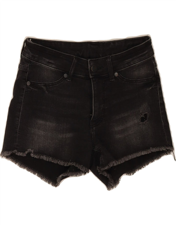 CHEAP MONDAY Womens Denim Shorts W26 Small Black Cotton Vintage Cheap Monday and Second-Hand Cheap Monday from Messina Hembry 