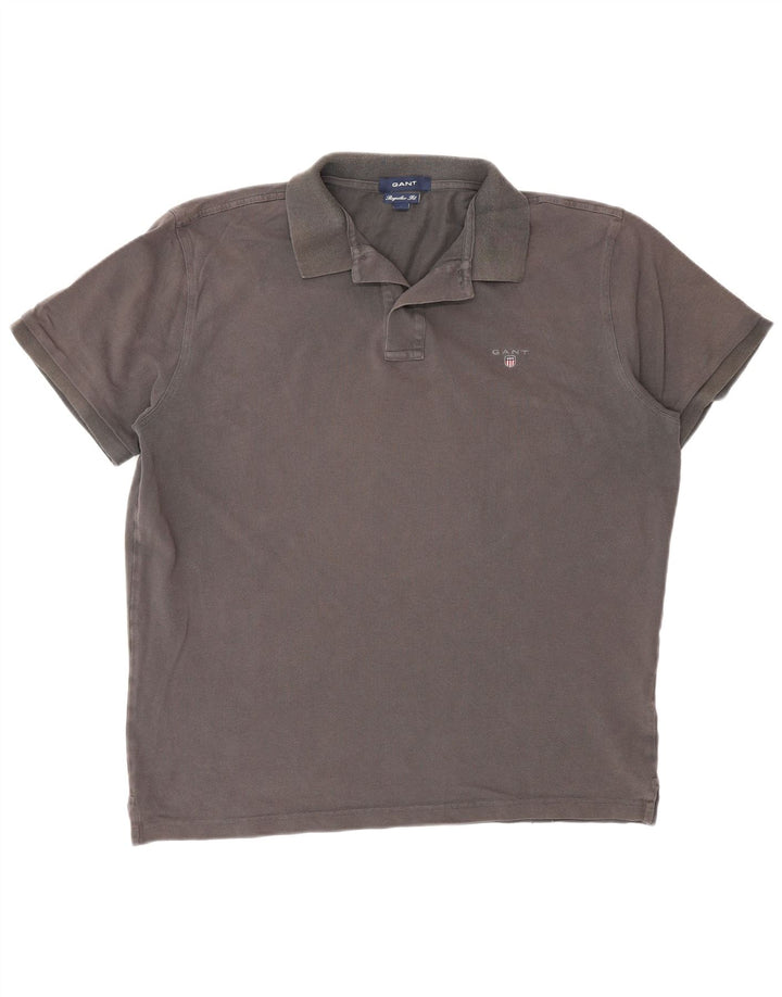Cămașă polo Gant pentru bărbați, bumbac, gri mare