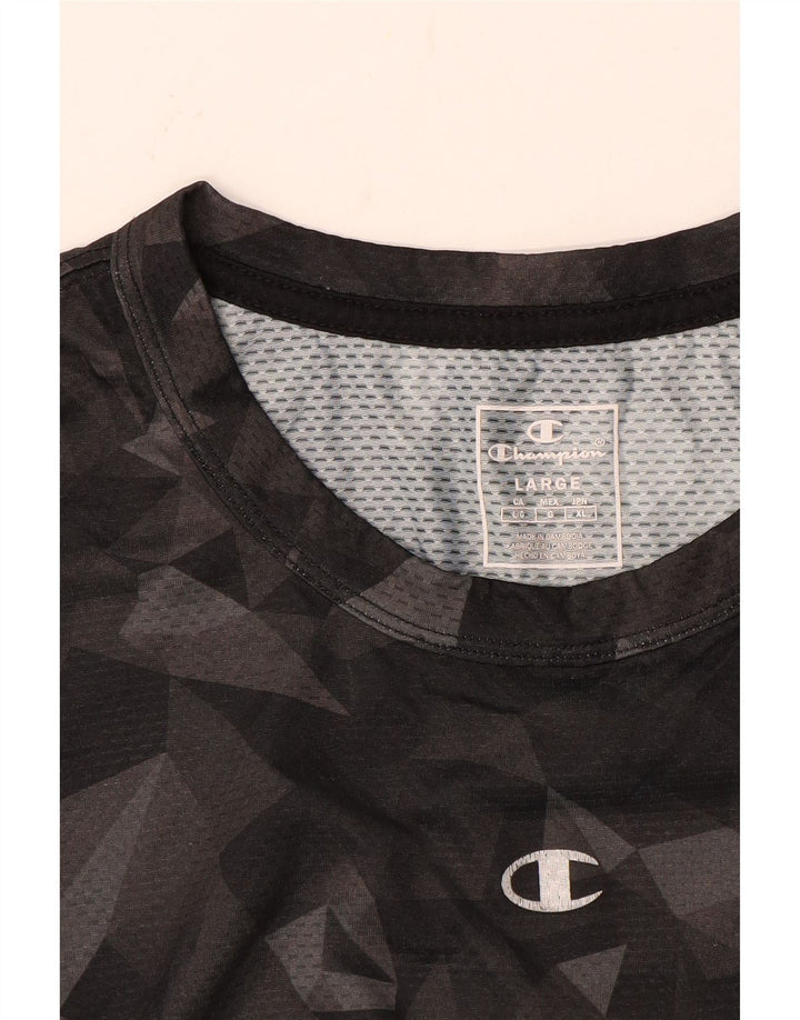 Tricou pentru bărbați Champion Top mare negru geometric