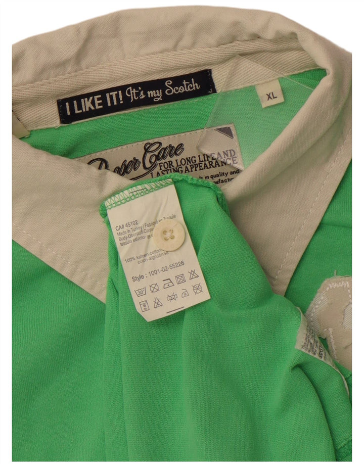 SCOTCH & SODA Tricou polo grafic rugby XL bumbac verde