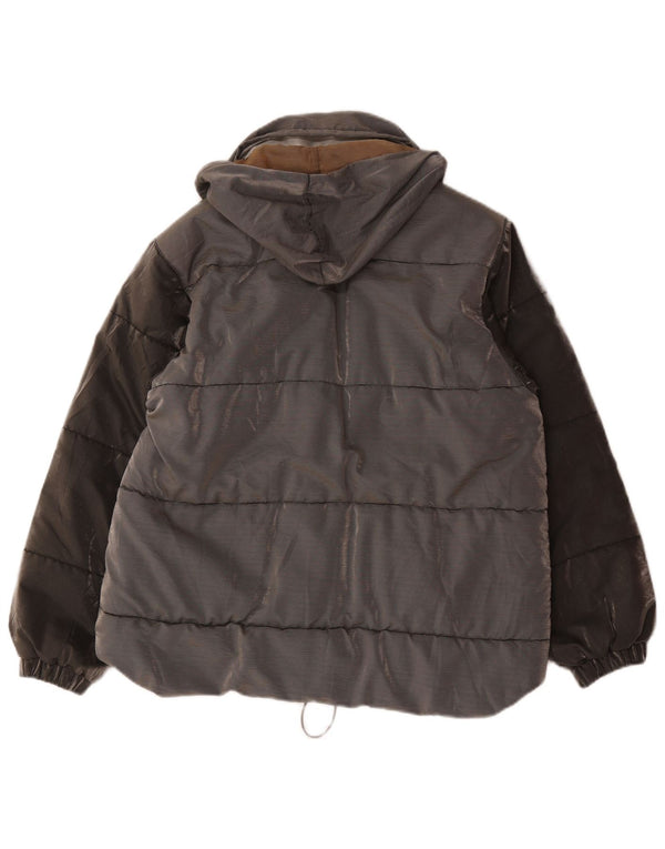 Jachetă supradimensionată cu glugă Belfe & Femei UK 14 Medium Gri Colorblock