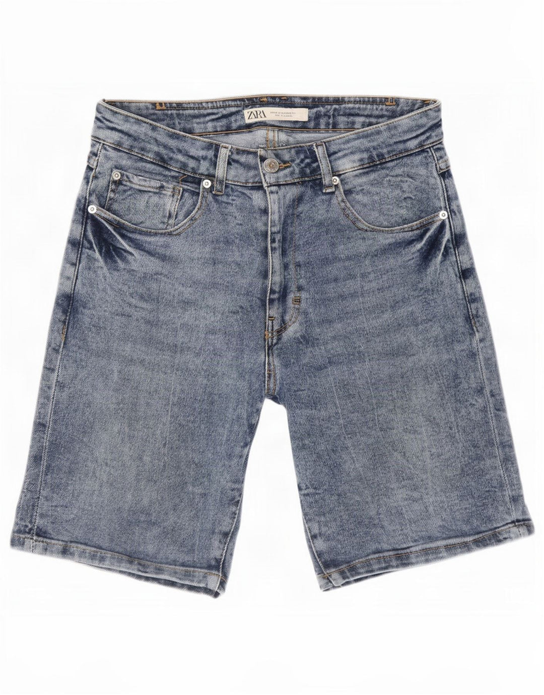 Pantaloni scurți din denim pentru bărbați Zara EU 38 Small W30 Albastru