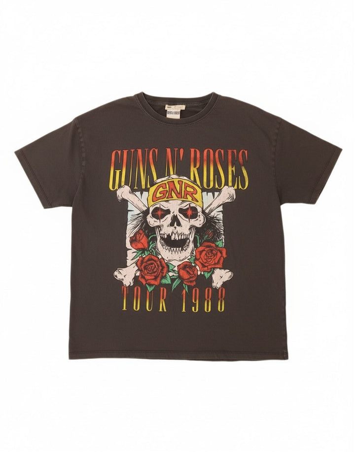 Pull & Bear Tricou grafic Guns & Roses pentru bărbați Top mare bumbac gri