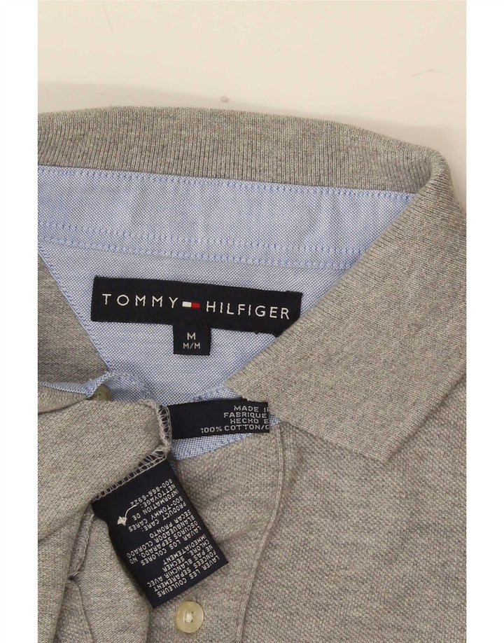 Tricou polo Tommy Hilfiger pentru bărbați, bumbac, gri mediu