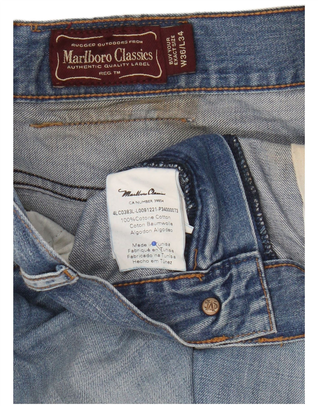 Blugi drepti pentru bărbați Marlboro Classics W36 L34 Bumbac albastru