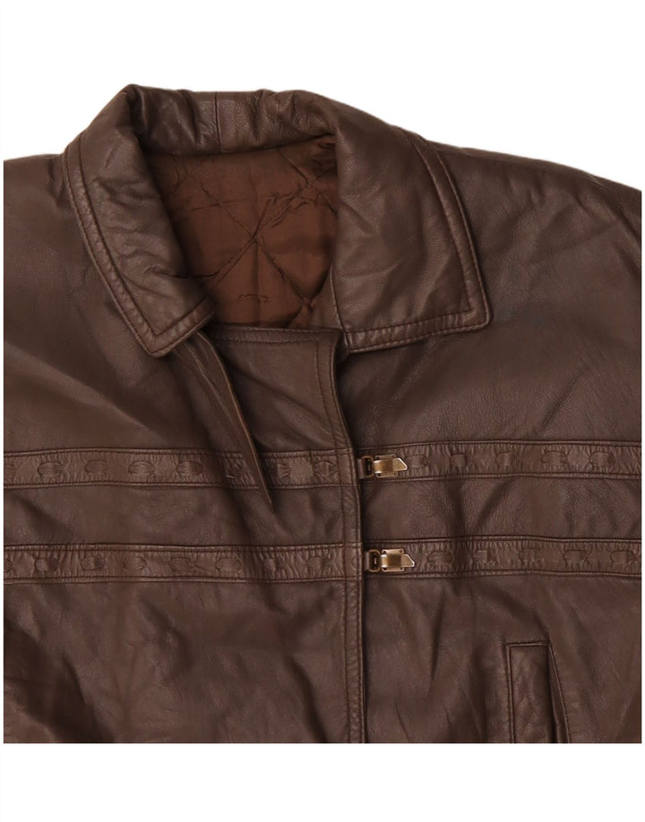 Jachetă de piele pentru femei VINTAGE UK 18 XL maro