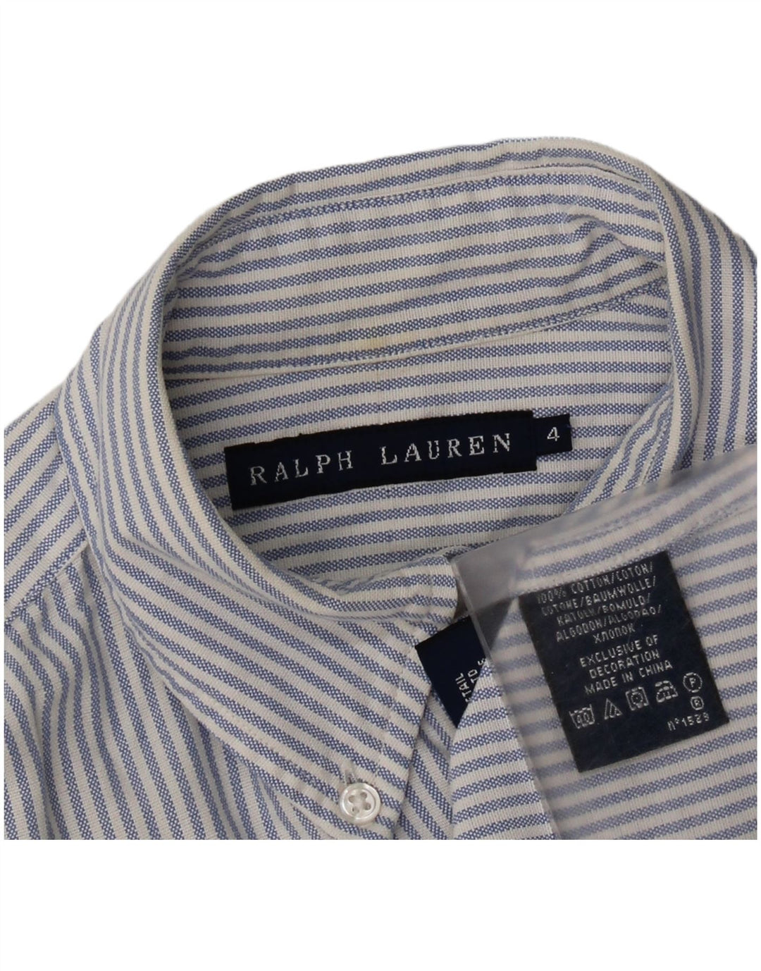 Cămașă pentru femei Ralph Lauren US 4 Small Blue Pinstripe Bumbac