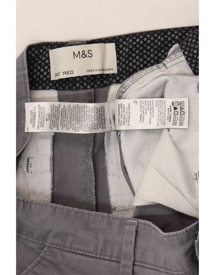 Pantaloni scurți chino pentru bărbați Marks & Spencer W30, bumbac gri mediu