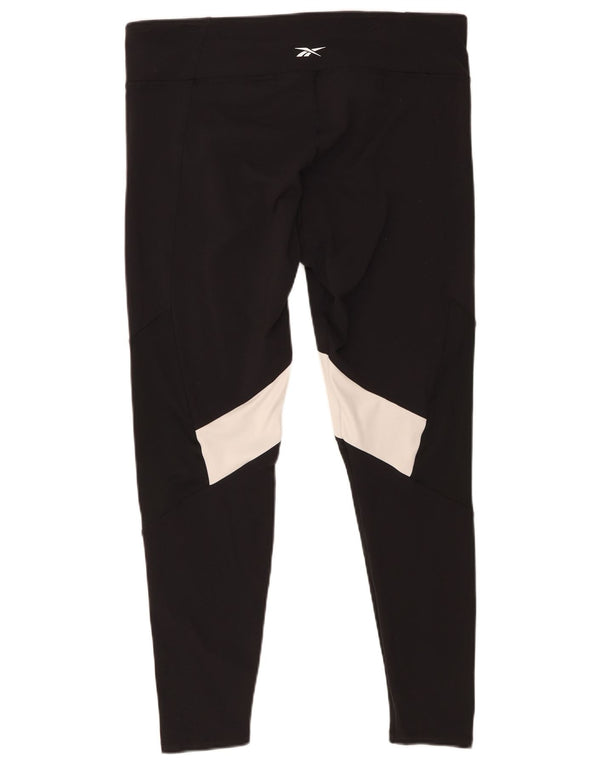 Leggings pentru femei Reebok UK 20/22 XL, negru, bloc de culoare