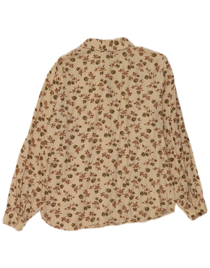 Cămașă Benetton pentru femei UK 14 Medium Beige Floral Viscose