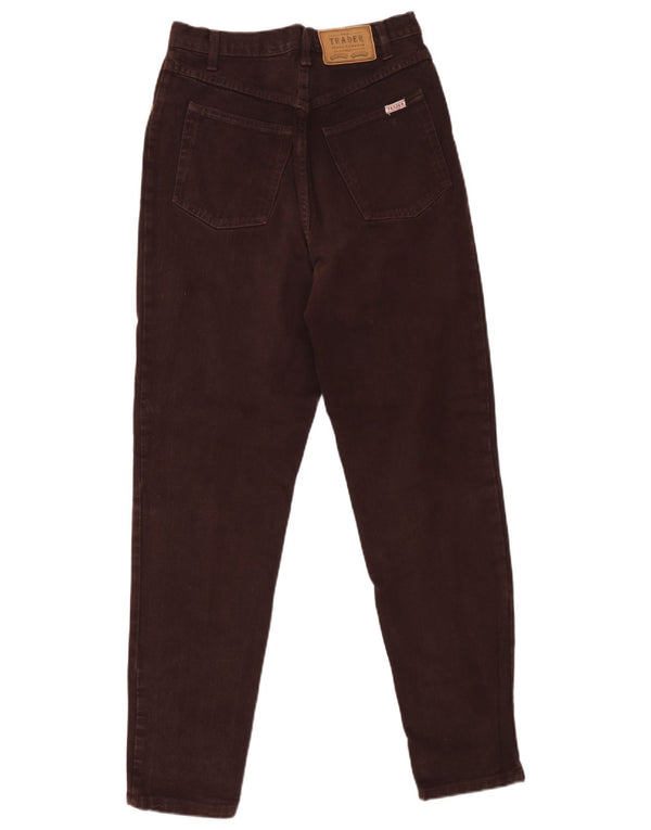 Blugi conici vintage pentru femei cu talie înaltă UK 14 Medium W30 L30 Maro Bumbac
