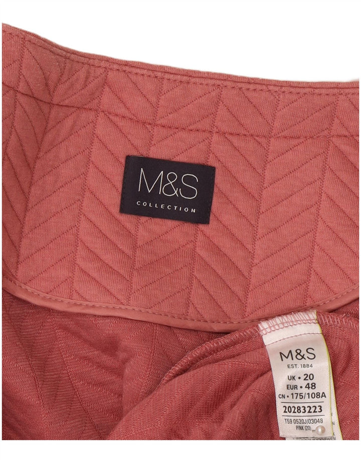Jachetă pentru femei Marks & Spencer cu fermoar complet UK 20 2XL roz poliester