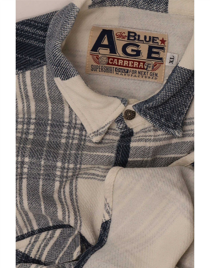 Cămașă de flanel pentru bărbați Carrera XL Blue Check