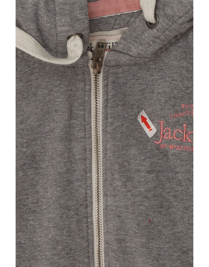 Pulover Jack Wills pentru femei, cu grafic supradimensionat, cu fermoar, UK 16, mare, gri