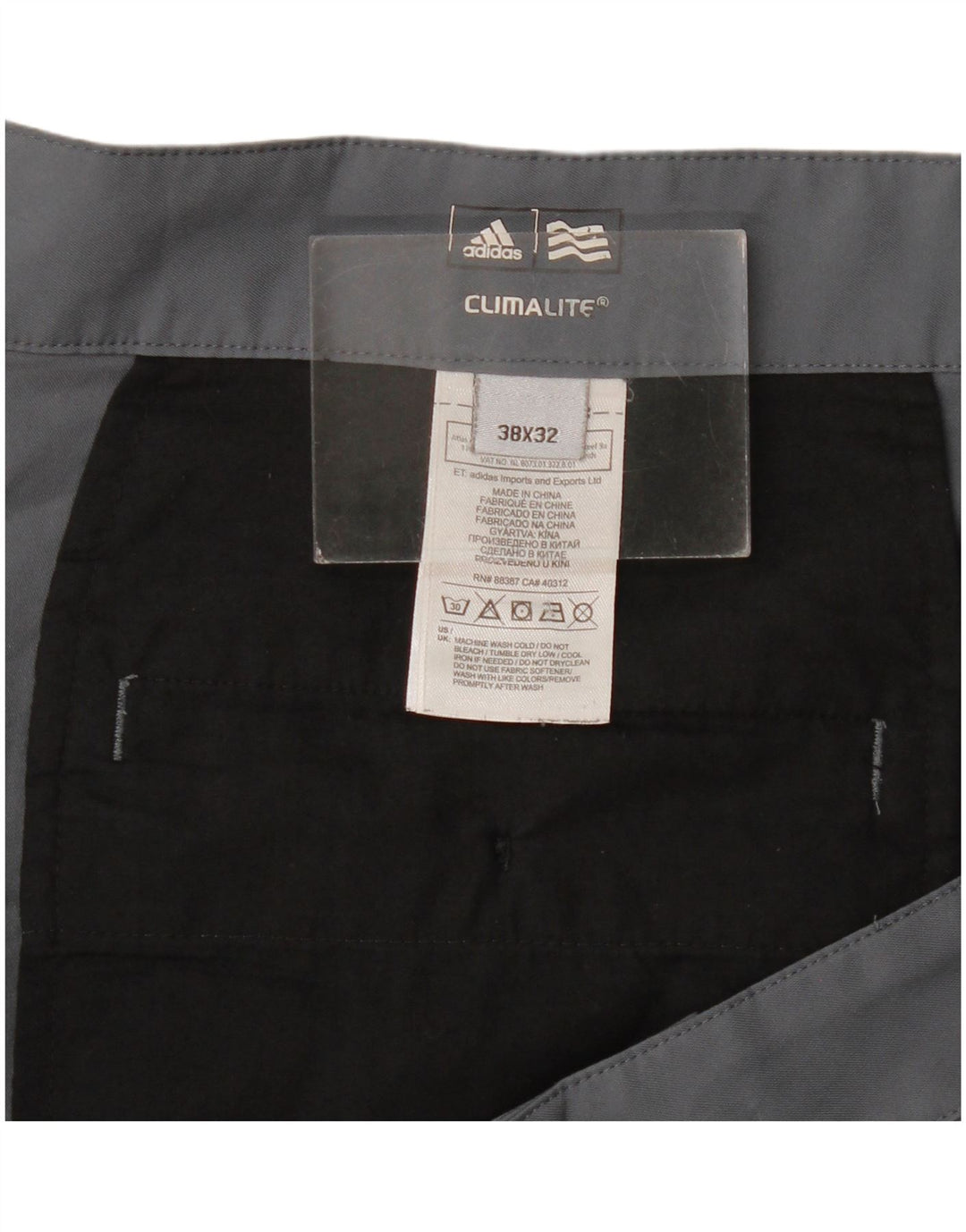 Pantaloni chino Climalite drepti pentru bărbați Adidas W38 L32 poliester gri