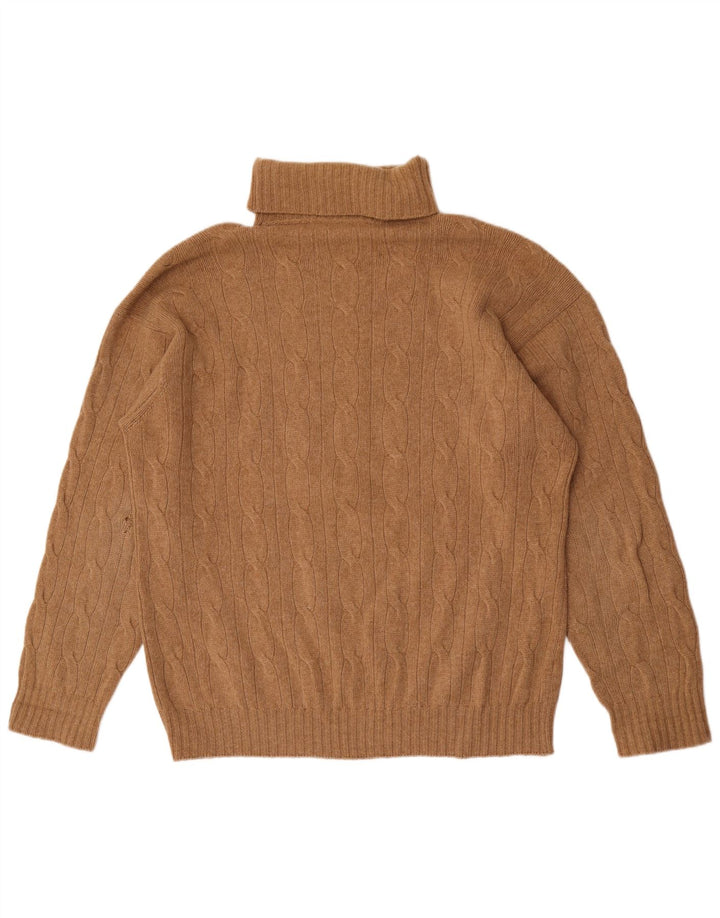 Pulover pentru bărbați Benetton cu gât rulat, 2XL, maro