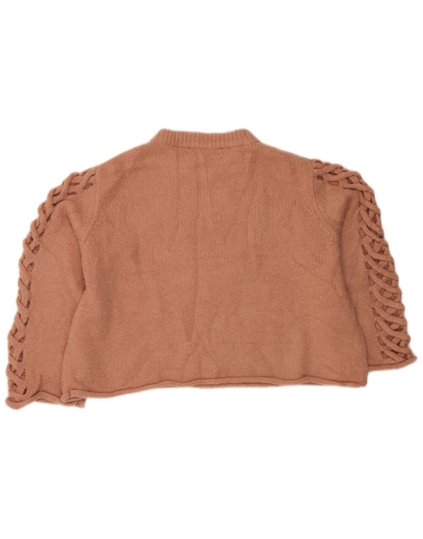 Pulover pentru femei Zara Crop Crew Gate UK 12 Poliester portocaliu mediu