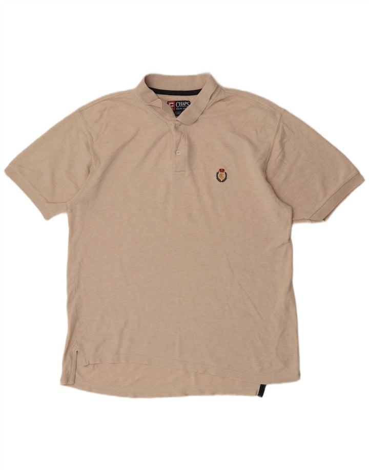 Cămașă polo CHAPS RALPH LAUREN pentru bărbați, bumbac cu pete, bej mediu