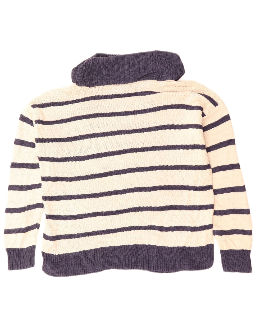 CHAPS Pulover supradimensionat cu gât rulat pentru femei UK 16 mare, bej, cu dungi
