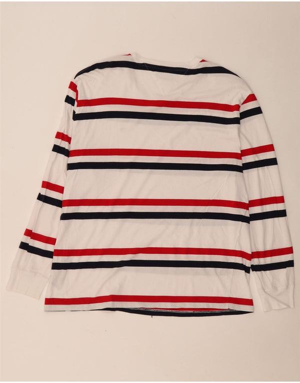 TOMMY HILFIGER Top pentru bărbați cu mânecă lungă XL, bumbac cu dungi albe