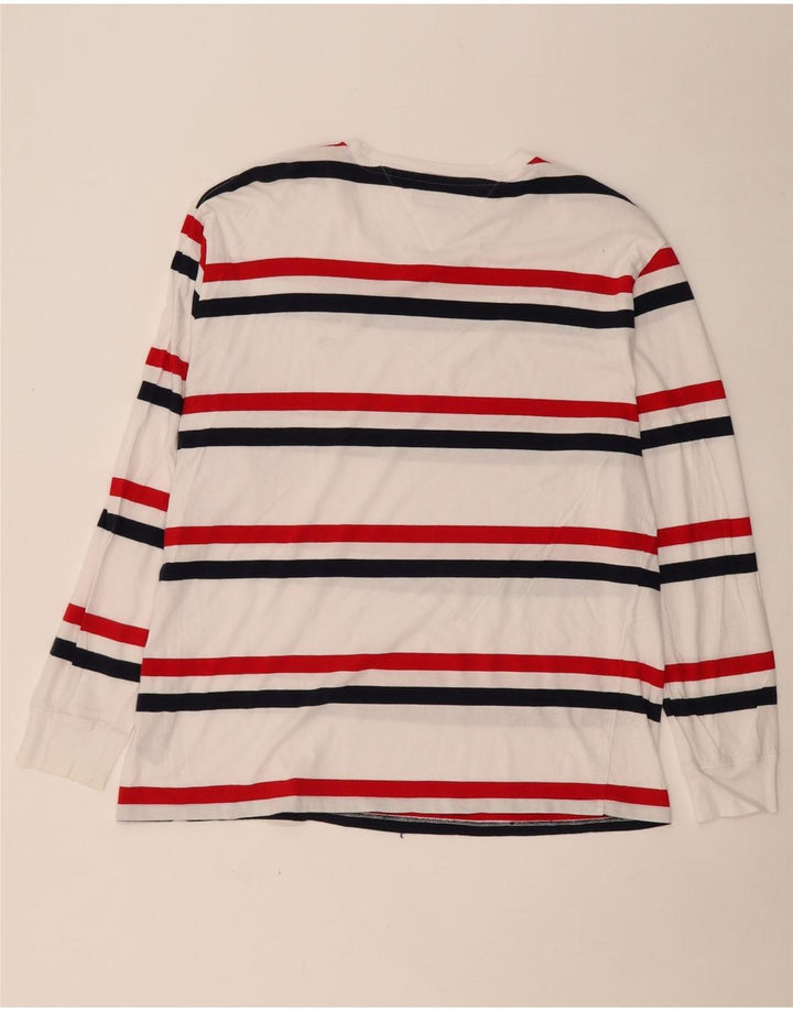 TOMMY HILFIGER Top pentru bărbați cu mânecă lungă XL, bumbac cu dungi albe