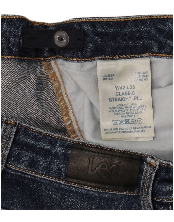 Blugi drepti pentru femei Lee W42 L33 Bumbac bleumarin