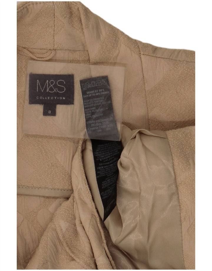 Marks & Spencer Jachetă Blazer deschisă pentru femei UK 8 Small Bej Geometric