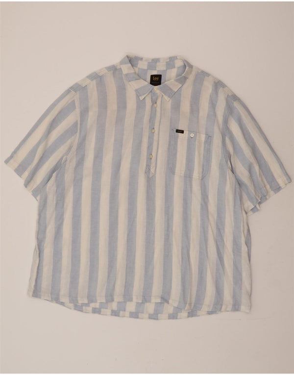 Cămașă pulover cu mânecă scurtă LEE pentru bărbați, 2XL, cu dungi albastre