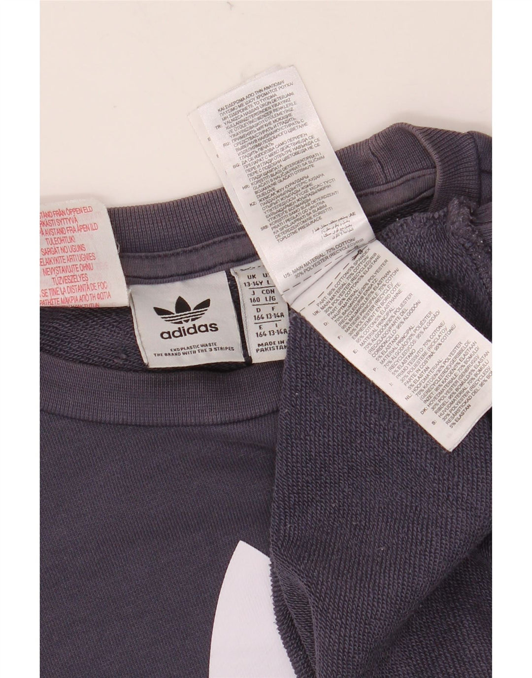 Pulover cu grafic ADIDAS pentru băieți 13-14 ani, bumbac, albastru bleumarin