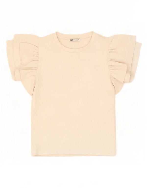 Bluză Crop Top Femei Zara UK 12 Poliester alb mediu mediu