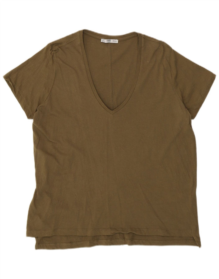 Tricou pentru femei Zara UK 16 Large Kaki