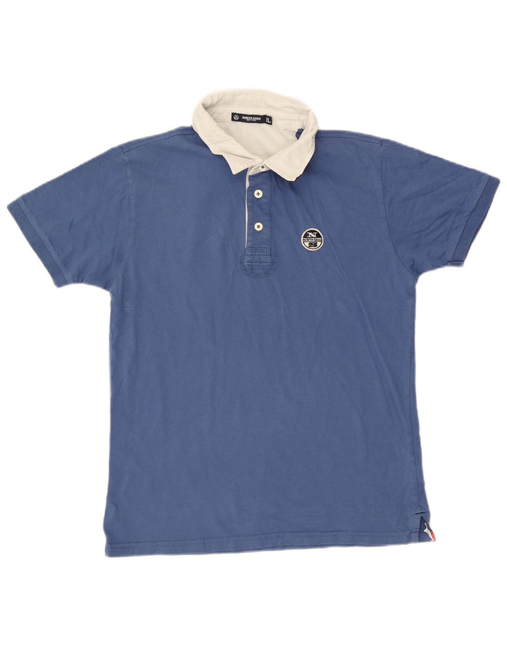 Tricou polo pentru bărbați North Sails, mare, albastru, bumbac color bloc