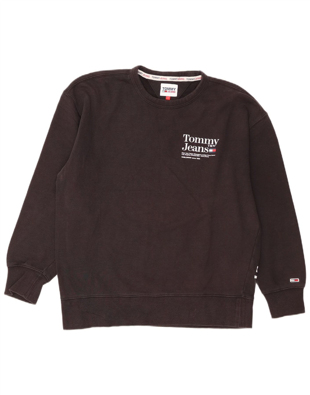 Hanorac grafic pentru bărbați Tommy Hilfiger Pulover mic, negru, bumbac