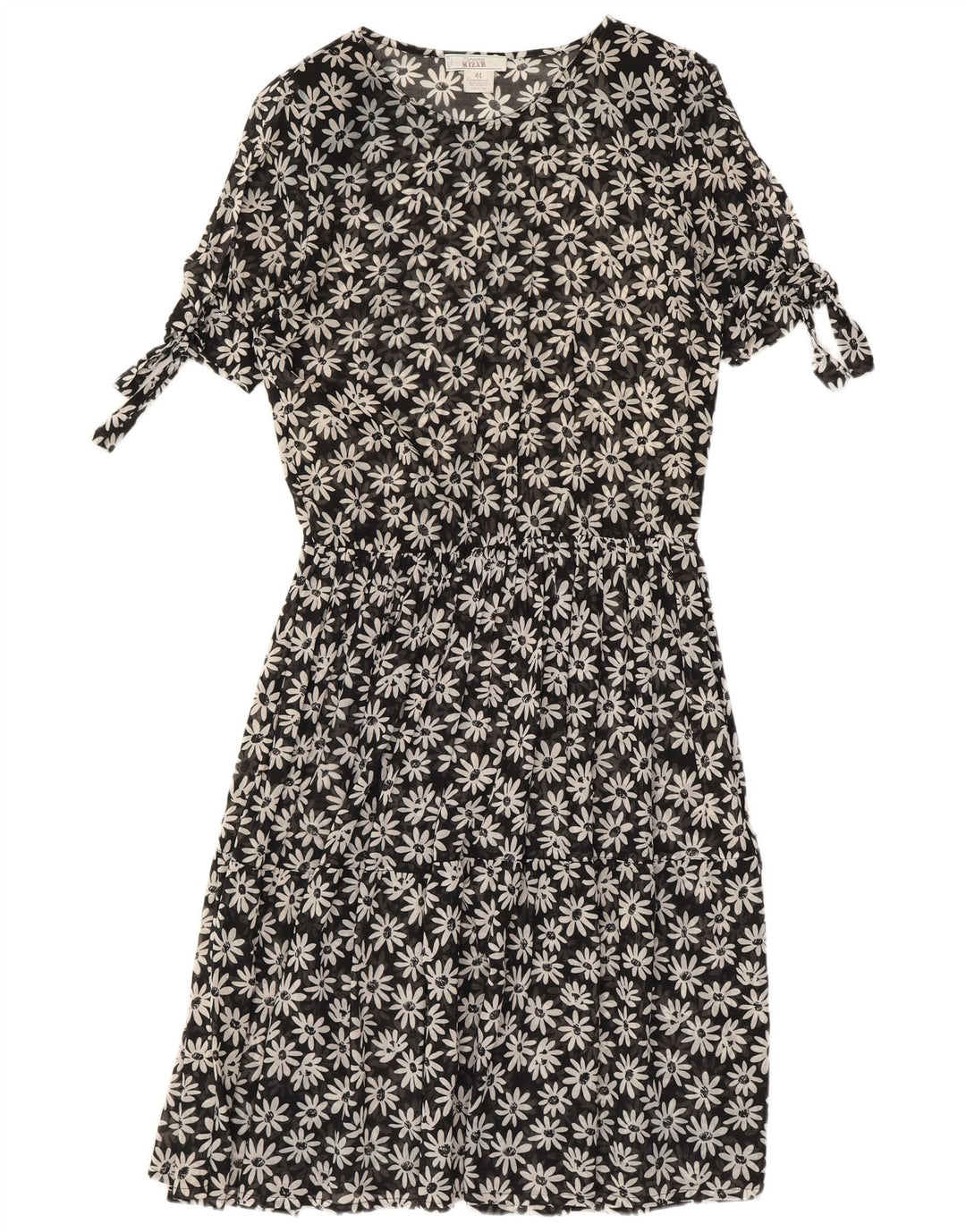 DONNA MIZAR Rochie Maxi Femei IT 44 Medium Negru Floral Bumbac
