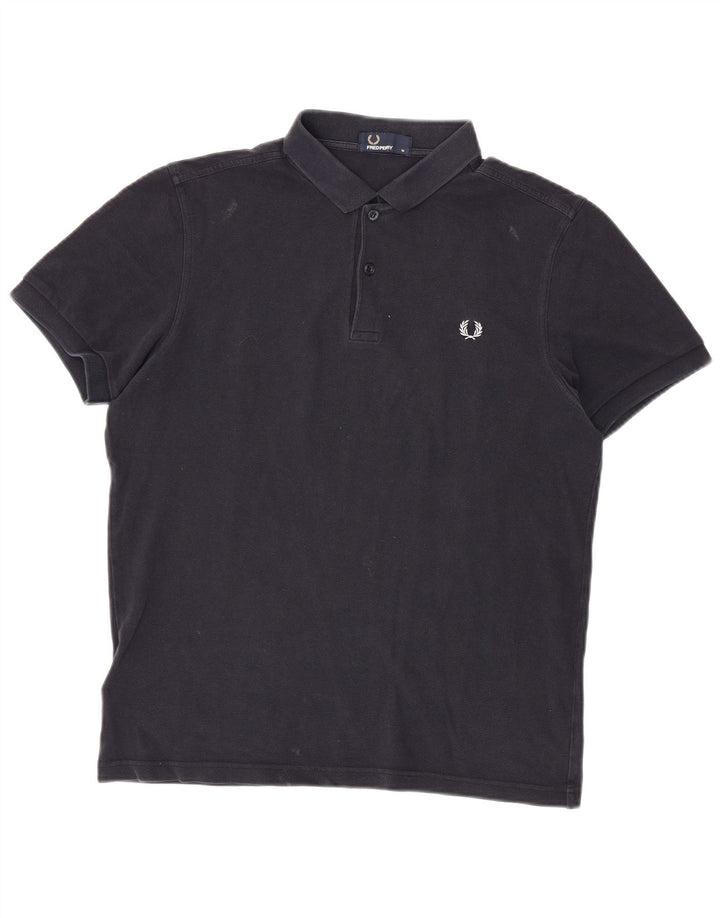 Cămașă polo Fred Perry pentru bărbați, bumbac mediu albastru bleumarin