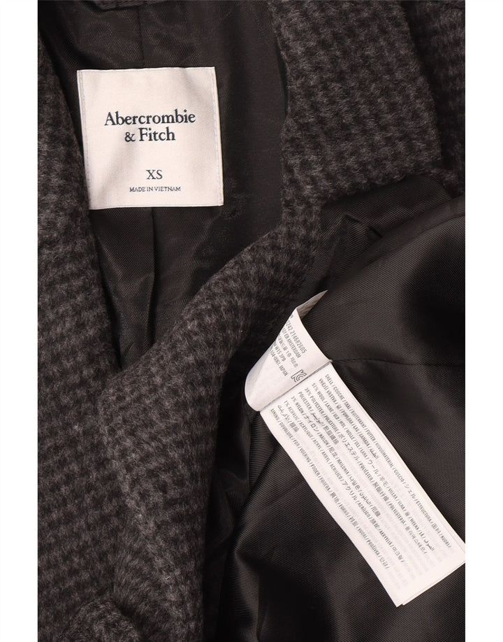 Sacou Abercrombie & Fitch pentru femei cu 1 nasture, UK 6 XS, gri Houndstooth