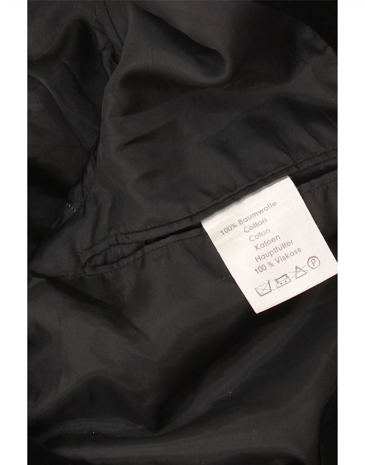 Jachetă vintage pentru bărbați din catifea cu 2 nasturi UK 36 Mic Negru