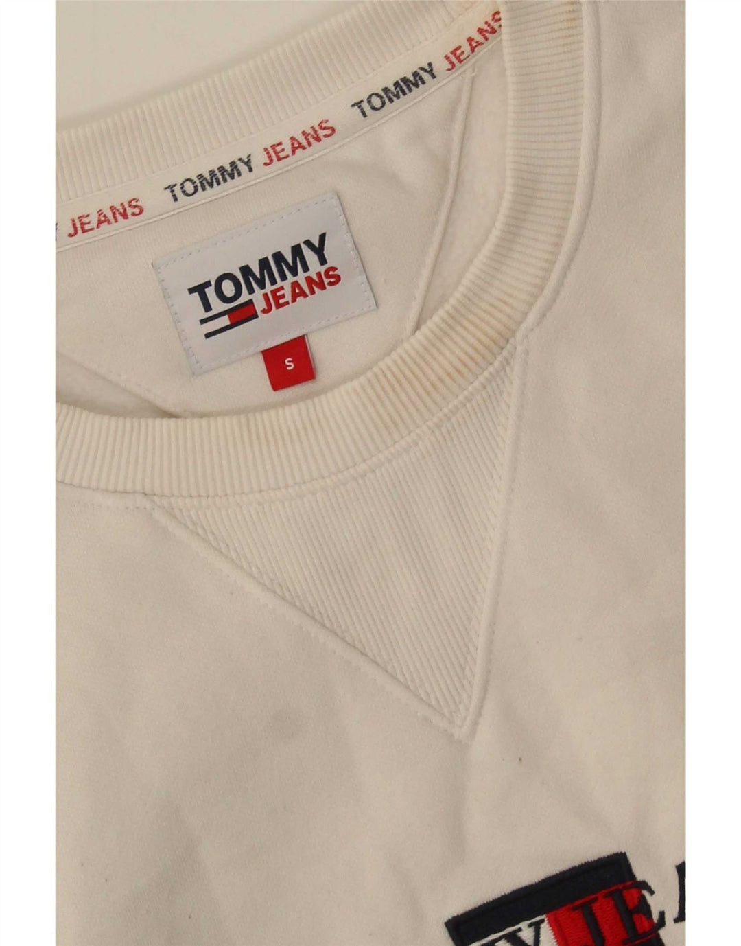 Hanorac grafic pentru bărbați Tommy Hilfiger Pulover mic, alb, bumbac