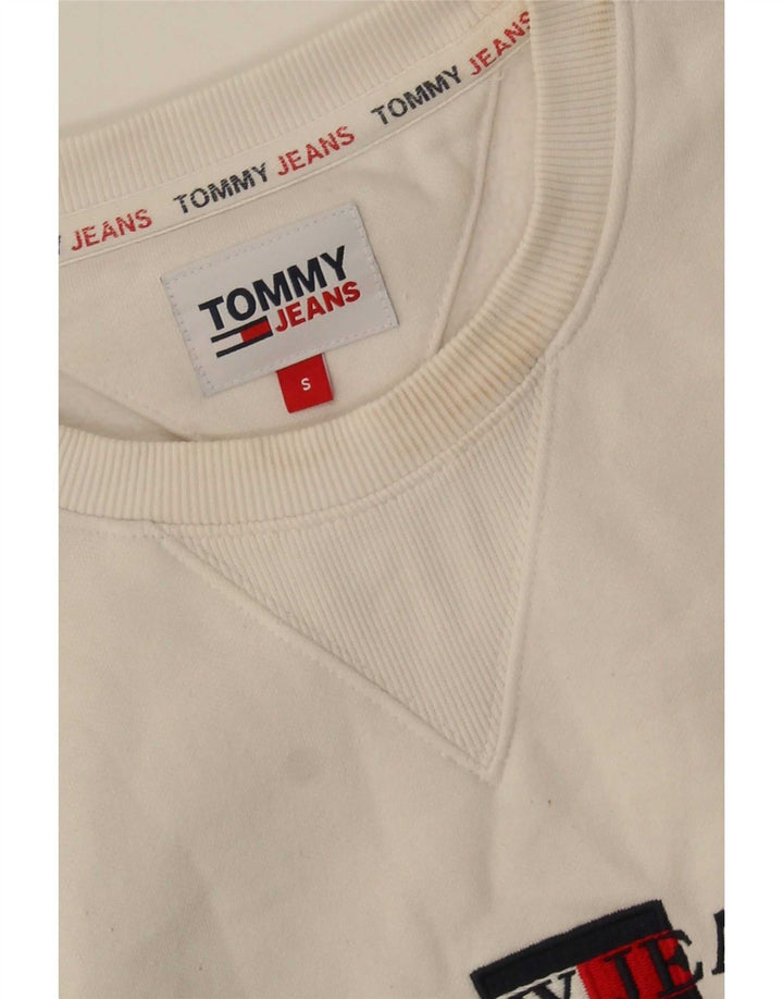 Hanorac grafic pentru bărbați Tommy Hilfiger Pulover mic, alb, bumbac