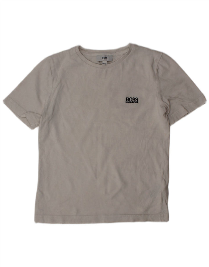 Tricou Hugo Boss Băieți Top 5-6 Ani Bumbac Alb