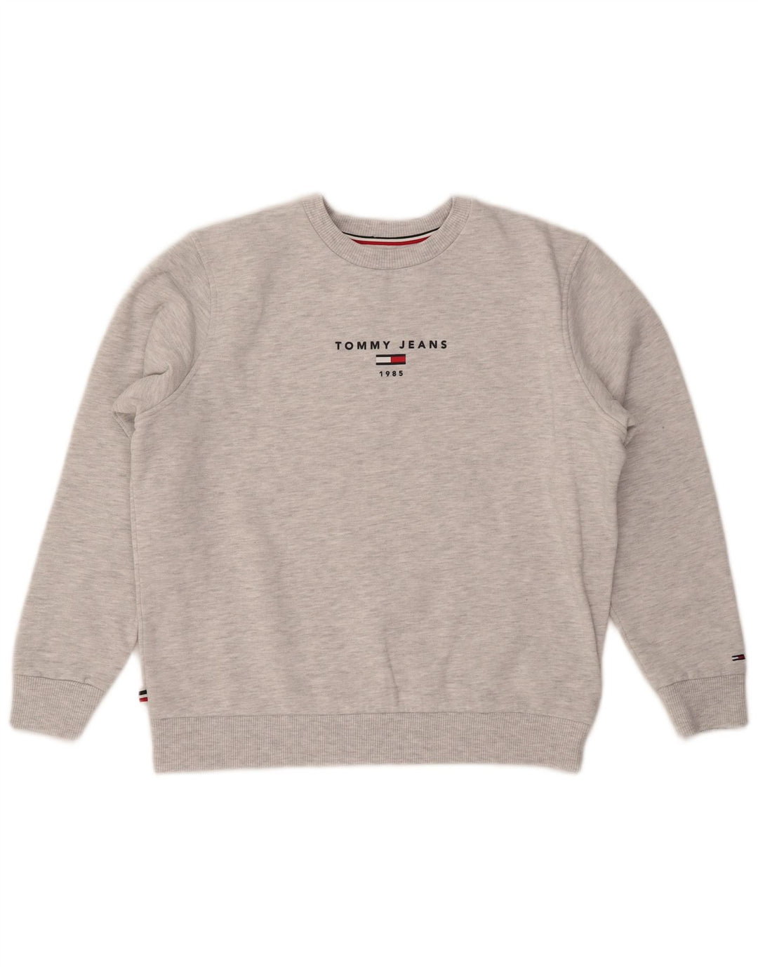 TOMMY HILFIGER Pulover cu grafic pentru femei UK 14 Medium Gri Pete