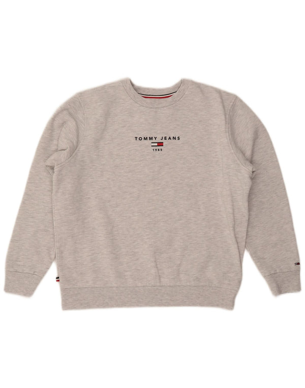 TOMMY HILFIGER Pulover cu grafic pentru femei UK 14 Medium Gri Pete