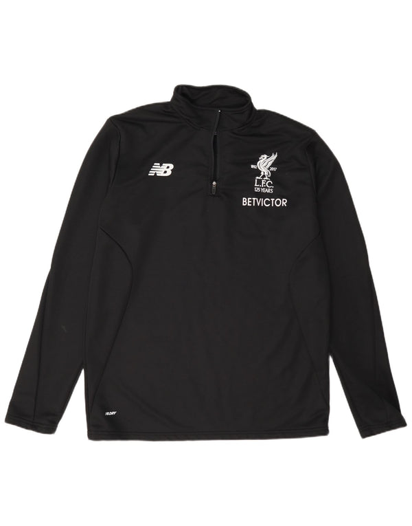 New Balance Mens Liverpool Graphic Zip Neck Pullover Tracksuit Top XL Black