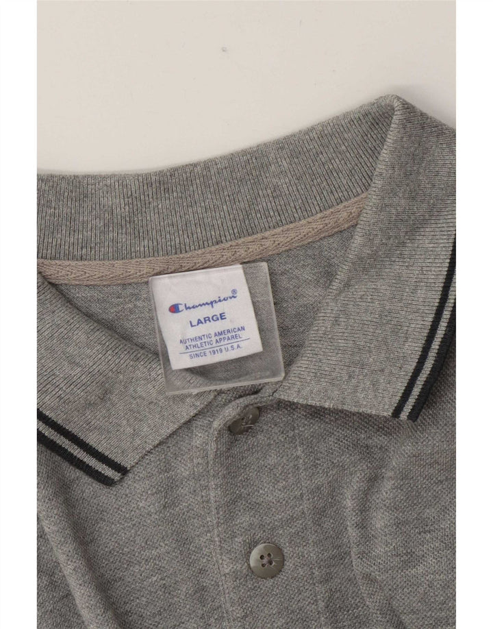 Tricou polo Champion pentru bărbați, mare, gri cu dungi