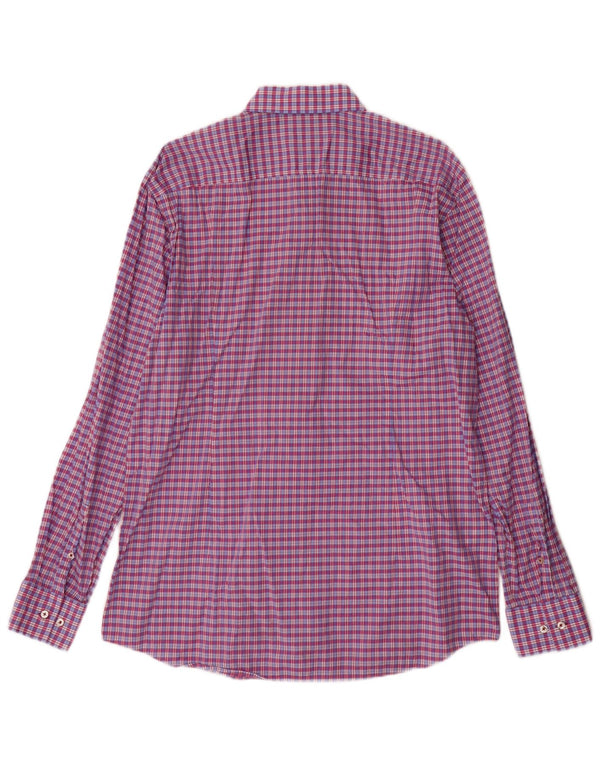Cămașă pentru bărbați Hugo Boss Slim Fit Mărimea 43 17 XL Bumbac cu carouri violet