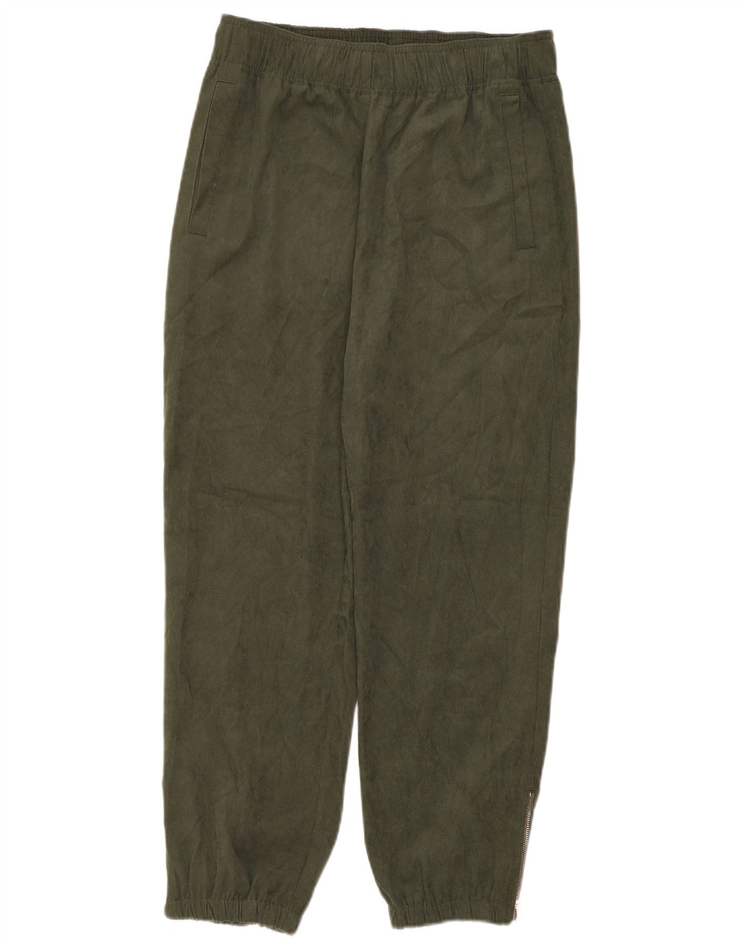 Pantaloni tăiați pentru femei Zara Joggeri Mediu L28 L25 Kaki Poliester