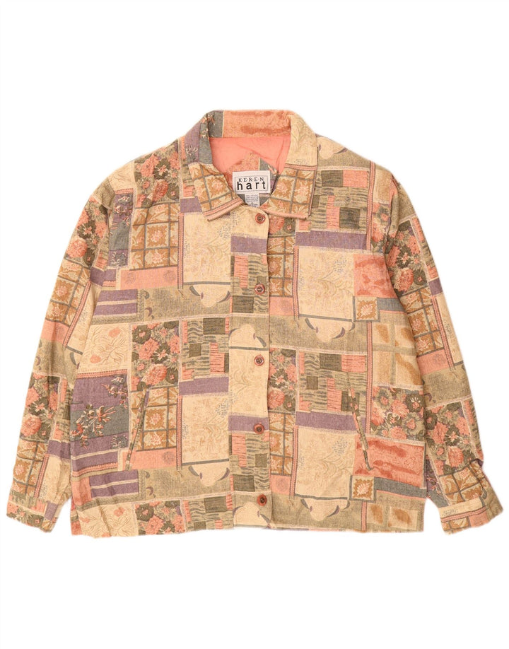 Jachetă Bomber Vintage pentru femei UK 18 XL, multicoloră, din mătase