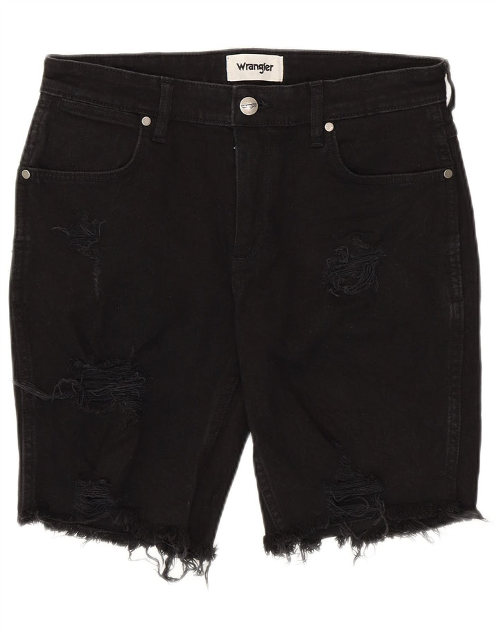 Pantaloni scurți din denim învechit Wrangler pentru bărbați W32 bumbac mediu negru